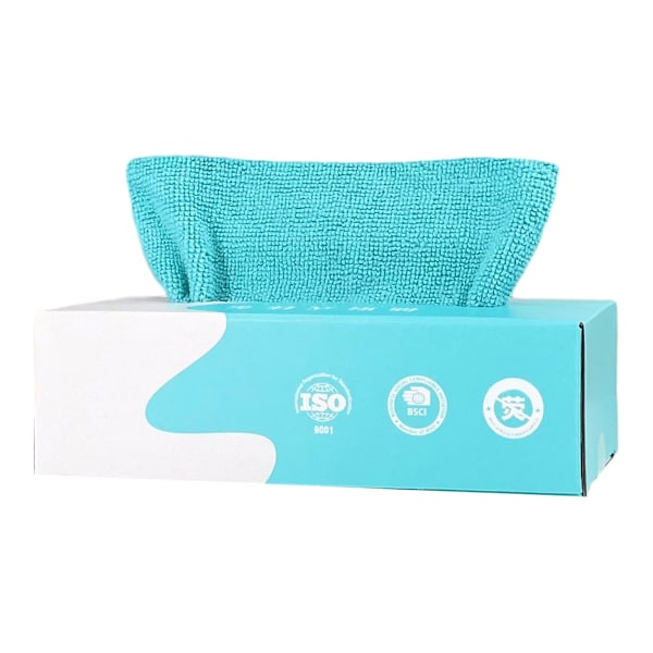 20 counts Rags In A Box- 7,8" x 7,8" Återanvändbara våtservetter för rengöring, kantlösa frottéhanddukar, butikstrasor, tvätt, damm, engångsbruk, hus, småstädning