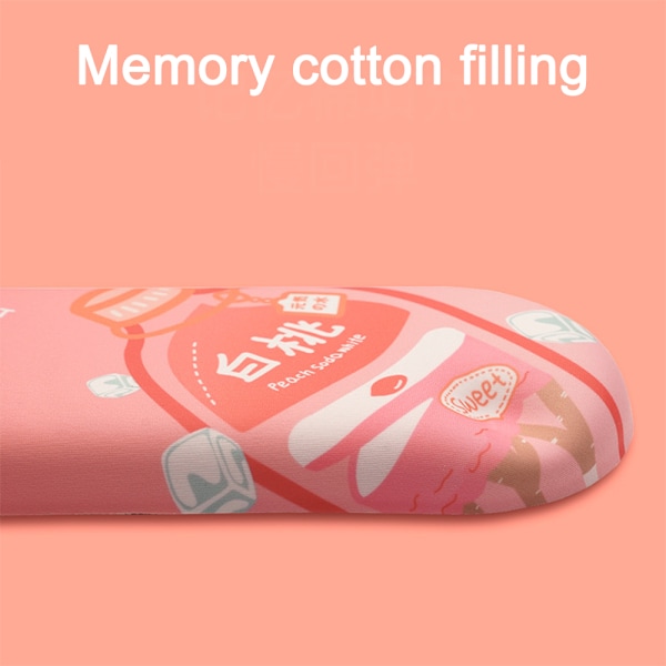Håndledsstøtte til tastatur, behagelig memory foam fyld, skridsikker, sød sodavand