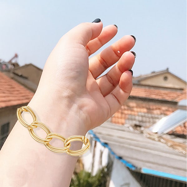 2 stk. Kubanske Kæde Armbånd til Mænd Kvinder, Mode personlighed hip-hop trend armbånd til Piger Ferie Party Gave