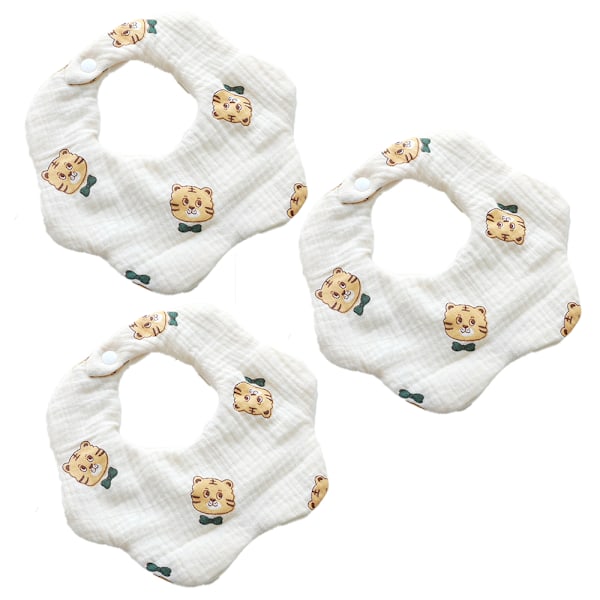 Baby Bandana-Sjal Spottduk för Drool och Tandspottning Bomullsabsorberande för Pojke Flicka