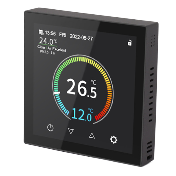 Intelligent Termostat 480x480 TFT IPS Vægmounted Datasikkerhed Sikker Wifi Digital Termostat til Indendørs Kontor EU Stik 90‑240V