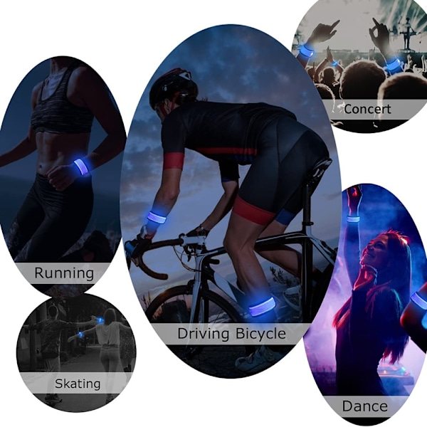 Reflekterande självrullande armband för vuxna och barn, nattlöpning och cykelarmband