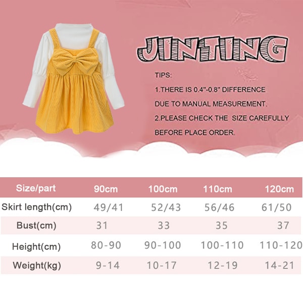 Flickor Outfit 2-delars Romper Kläder Set Flickor Jumpsuit+Kjol Outfits