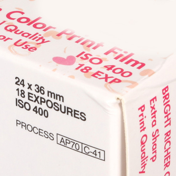 35mm Färgfilm ISO 400 Bred Exponeringslatitud Medelkontrast HD Kamera Färgnegativfilm för 135 Kameror 18 Exponeringar