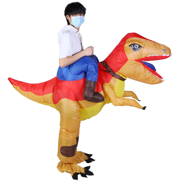 Dinosaur Oppustelig Halloween Kostume til Voksne og Børn med Luft