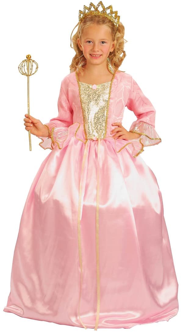 Prinsessekostyme med tiara til jenter S 4-6 years (110-120 cm)