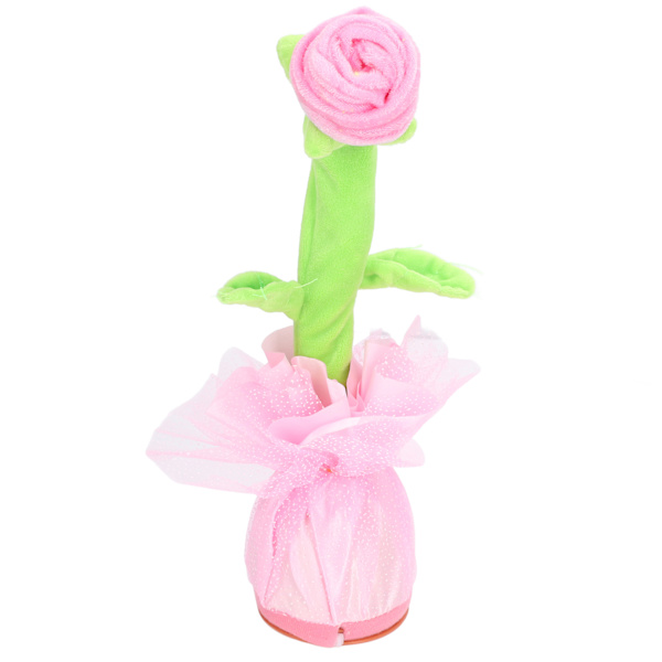 Syngende Blomst Simulering Lydinnspilling Gjentakende Elektronisk Dansende Snakk Rose Blomst Leke for 3 År Gammel og Eldre Rosa