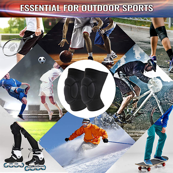 Knäskydd, golv halkfria knäskydd med tjock EVA-skumvaddering för utomhussporter som basket, fotboll, cykling, bergsklättring, etc. Säkra