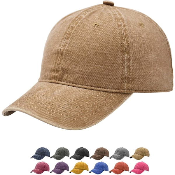 Vintage Bomuldsvaskede Justerbare Baseballkasketter til Mænd og Kvinder, Ustruktureret Lav Profil Almindelig Klassisk Retro Hat