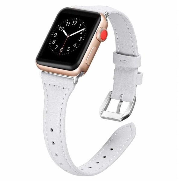 Læderremme Kompatibel med Apple Watch 38mm-40mm /42mm-44mm, Top Grain Læderrem Slank & Tynd Armbånd til iWatch Serie 5/4/3/2/1