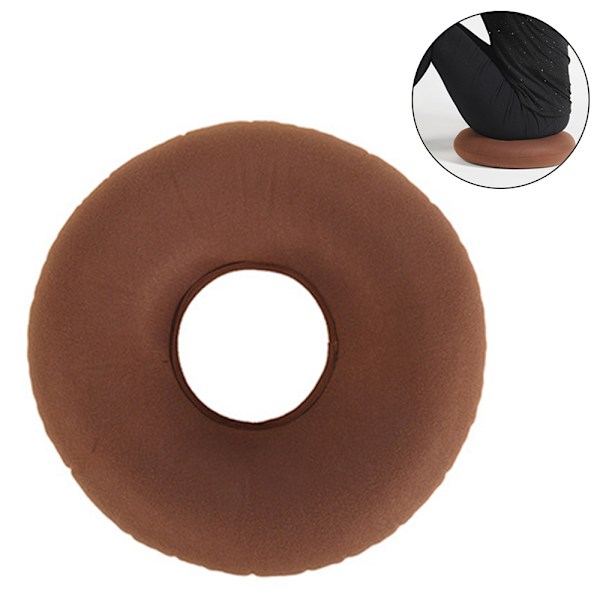 Uppblåsbar Donutkudde / Doughnutkudde med Pump & Resväska - Ländstöd för Hemorrojder, Graviditet, Sittbensvärk, Användning i Hemmet