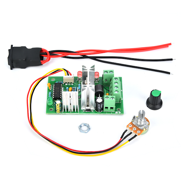 PWM DC Motor Hastighedsregulator med Potentiometer CW CCW Switch 10A 6-30VDC 10%~95%