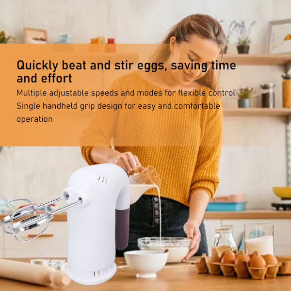 5-växlad Elektrisk Handmixer 500W Kraft Handhållen Mixer med Visp för Bakning Matlagning EU 220V