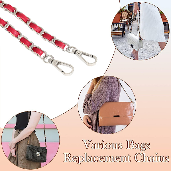 Veskekjede, 60 cm lærkjede håndveske kjeder veske stropper skulder crossbody erstatningsstropp