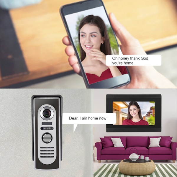 1V2 7 tum IR WIFI Videodörrklocka Synlig Intercom APP Kamera 1080P 100-240VEU Stickkontakt