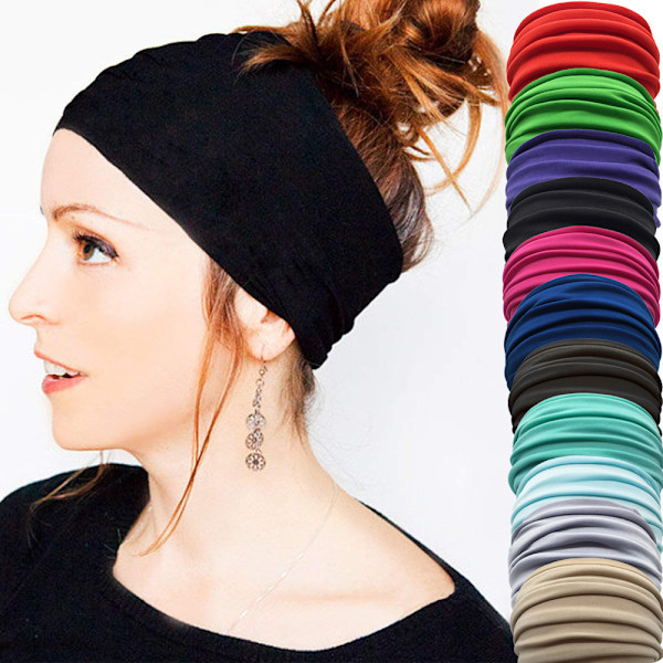 Hårband, Breda Hårband för Kvinnor - Mode Svettbands & Sport Tjocka Hårband för Löpning, Yoga, Träning
