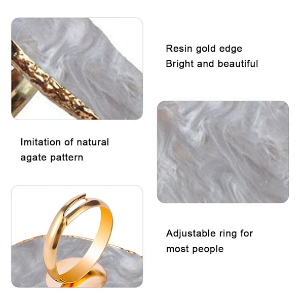 3 st Resin Nagelkonstpaletter med Justerbara Fingerringar, Ritning Nagel Färgpalett Nagelkonstverktyg