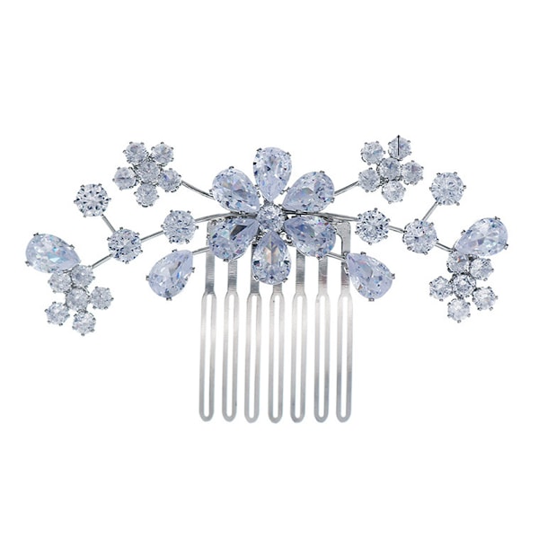 Bröllopshårkam med Falska Pärlor, Kristaller, Brudhåraccessoarer, Sida Hårkam, Klämmor, U-formad Blomma, Rhinestone Hårklämmor