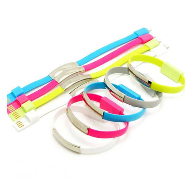 21cm Kreativ Bärbar Armband för iPhone Datakabel iOS Android Typ-c Armband Mobiltelefon Laddningskabel Nödströmkabel för Apple Grön