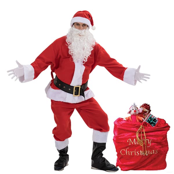 Jul säck stor röd God Jul tomte julklappspåse