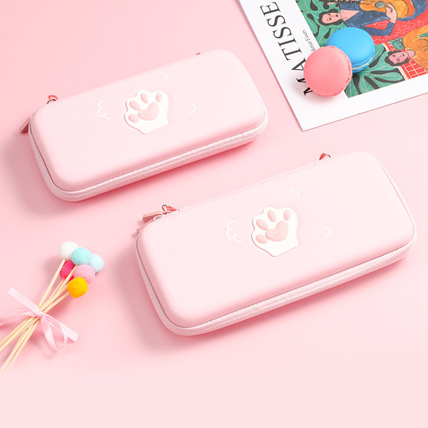 Bärväska kompatibel med Nintendo Switch reseväska, Cat Paw bärbar skyddande förvaringsväska speltillbehör