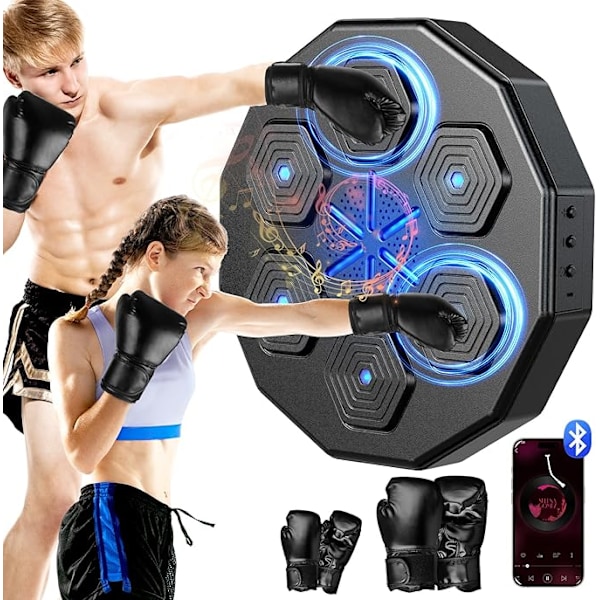 2024 Ny Musikboxningsmaskin med Två Par Handskar, Uppgraderad 2.0 Smart Bluetooth Musikboxning Förälder-Barn Spel, Väggmonterad Träningsutrustning