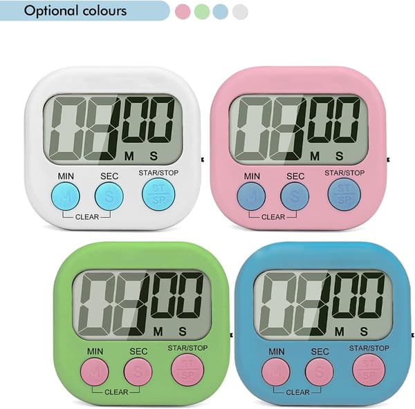 Digital køkkentimer, madlavningstimer, stort display, høj alarm