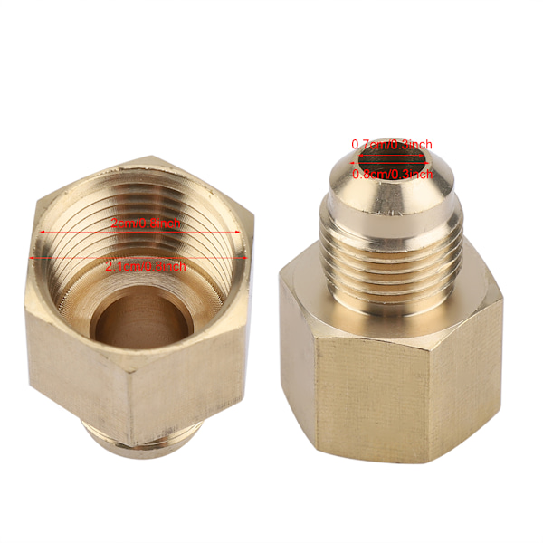 Male 3/8’’ Flare xFemale 1/2’’ NPT Connect Tube Fitting Brass Adapter for BBQ Gas Heater