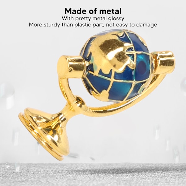 1:12 Dukkehustorglobe Metall Solid Blank Glansfull Utsøkt Dukkehustorglobemodell Studie Møbler