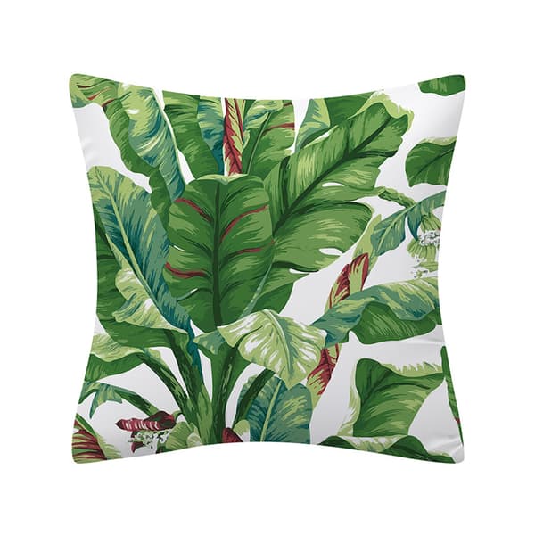 Set med 4 Kuddfodral 45 x 45 cm Tropiska Blad Grön Polyester