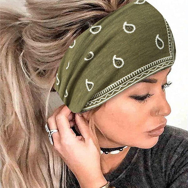 3 stk. Boho Pandebånd - Modetrykte Bandeau - Rejse Elastisk Bomulds Pandebånd - Sport Yoga Hårtilbehør