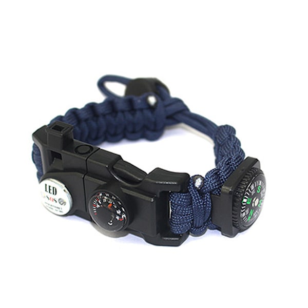 Justerbart armband, 7-kärnig 5-i-1 nöd-sportarmbandsutrustningssats Vattentät, Kompass, Multiverktyg Vildmarksäventyr Paraplyrep Armband