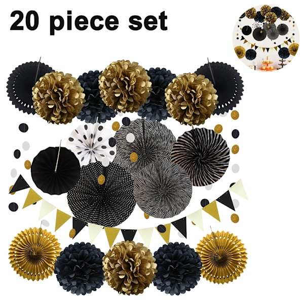 Hängande Festdekorationer Set, 20 st Rosa Lila Vita Pappersblommor Pom Poms Bollar och Papperslyktor för Bröllop Födelsedag Bröllop Baby Shower
