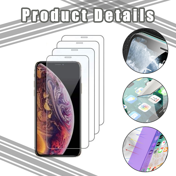 4-Pack Högkvalitativa Härdat Glas Skärmskydd för iPhone 12 Mini