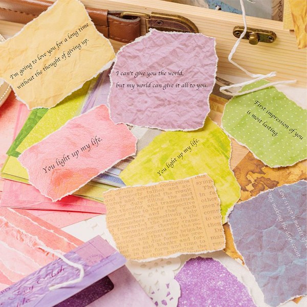 Fargepapirkube, Mini Memo Papirblokker Notatpapir Påminnelser (Ikke Limende), Assorterte Farger, 200 ark