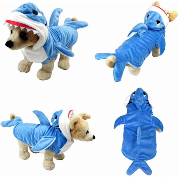 Valp Hund Katt Haj Kostymer, Rolig Husdjur Halloween Jul Cosplay Klänning, Husdjur Hoodie Varma Kläder Kläder