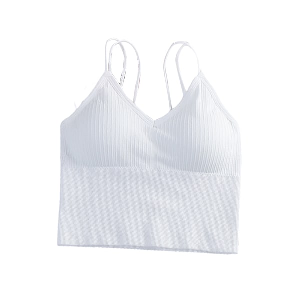 Crop Top Yoga Bra CRIS Krydsremmet Ryg Aftagelig Polstring Cami, One Size