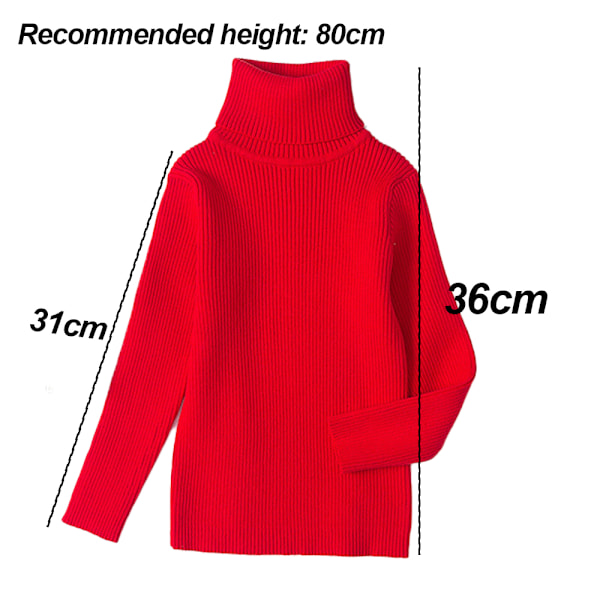 Barnas Høyhalset Langarmet Genser Basic Solid Fin Strikket Varmt Sweatshirt