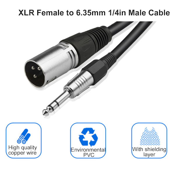 JORINDO XLR Hon till 1/4 tum 6,35 mm Kabel 26AWG Balanserad Signalanslutning Ljudkabel