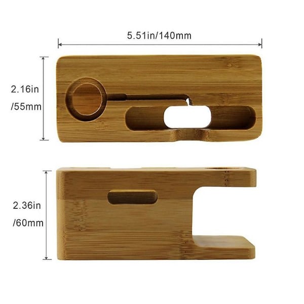 Yhteensopiva Apple Watch -telineen kanssa, iWatch Bamboo Wood -lataus