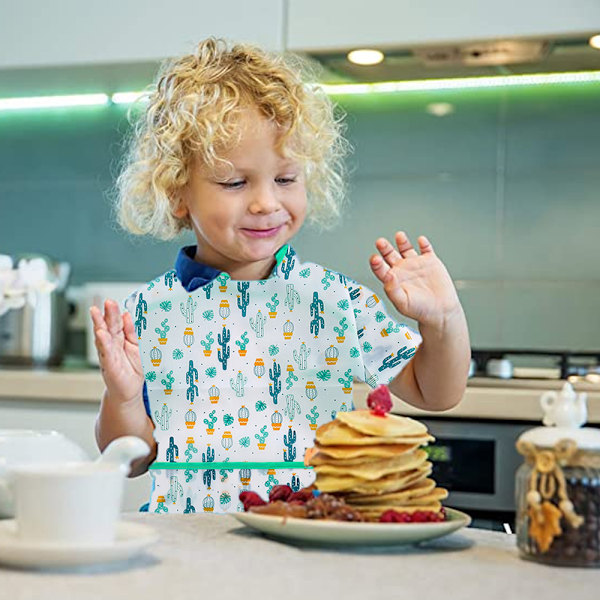 Målarförkläde med fickor, ärmlös smock för barn 2-7 år