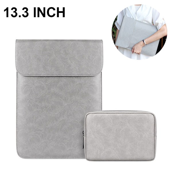 Laptopfodral Kompatibelt med MacBook Dell, med Liten Väska, Konstläder Notebook Datorfodral Skyddande Holster