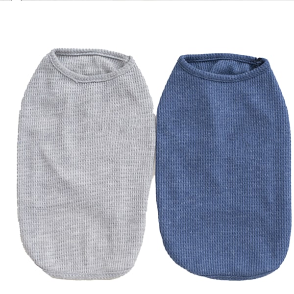 2 Styk Bomuld Sommer Pet T-shirts, Katte Hunde Tee Shirt, Ærmeløs Vest Hundetøj til Mellem Lille Hund