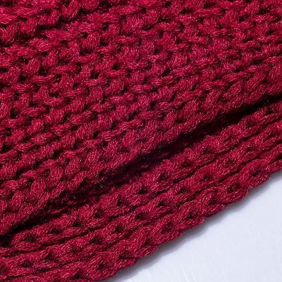 Dame- og herre vinter tyk kabelstrikket wrap stor varmt tørklæde LT01[TT] Burgundy