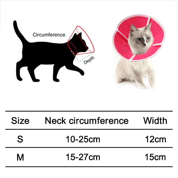Mjuk katt återhämtningskrage, kattkonkrage, non-woven tyg Elizabeth krage, skyddande sår läkning krage speciellt utformad för katter