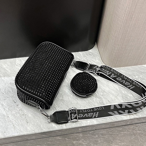 Axelremsväska Crossbody Väska för Kvinnor Flickor Glittrande Bröllop Prom Party Club Handväskor med Myntplånbok