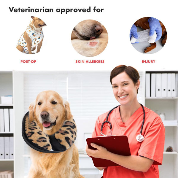 Hundekonus Efter Operation, Beskyttende Oppustelig Halsbånd, Oppustelig Hundehalsbånd, Dyreopsving Halsbånd til Hunde og Katte Blød