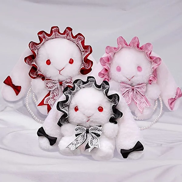 Plush-kaniini laukku pääsiäisen ja joulun lahjaksi, olkalaukku Lolita-tyyliin, naisille ja lapsille