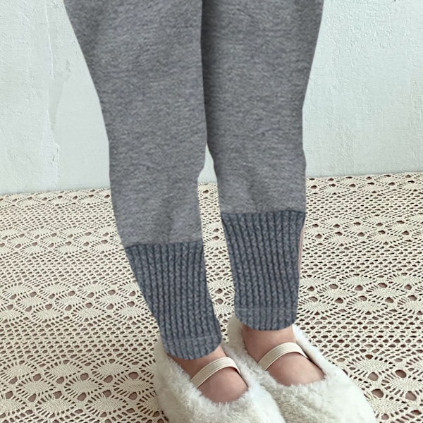 Babys ekstra tykke varme fleecebukser, babys efterårs- og vinterpels-splejsede leggings (grå)