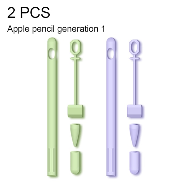 2-pak Silikonhylster kompatibel med Apple Pencil 1. generation, blød beskyttende greb anti-slip